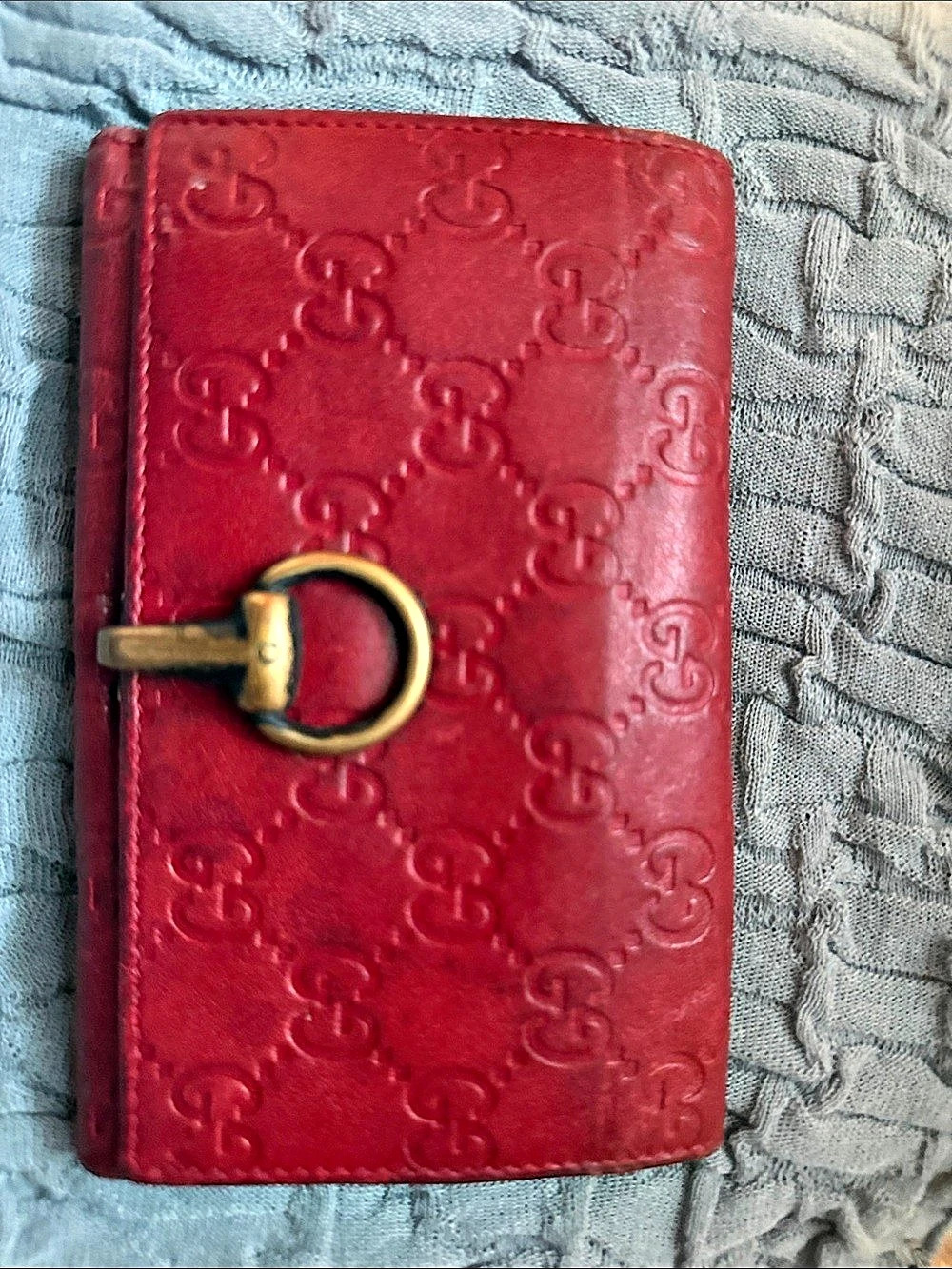 Gucci Guccissima Horsebit Continental Wallet Red